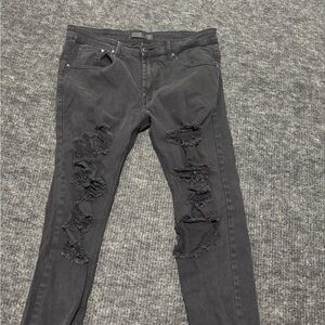 Stylish Black Distressed Skinny Jeans for Mens Spandex